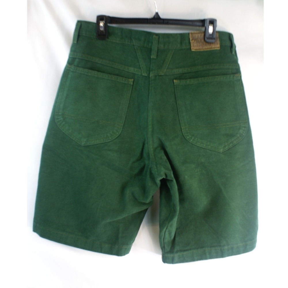 Marithe Francois Girbaud Mens Green Denim Shuttle Shorts Size 32 Vintage Style - Picture 13 of 13